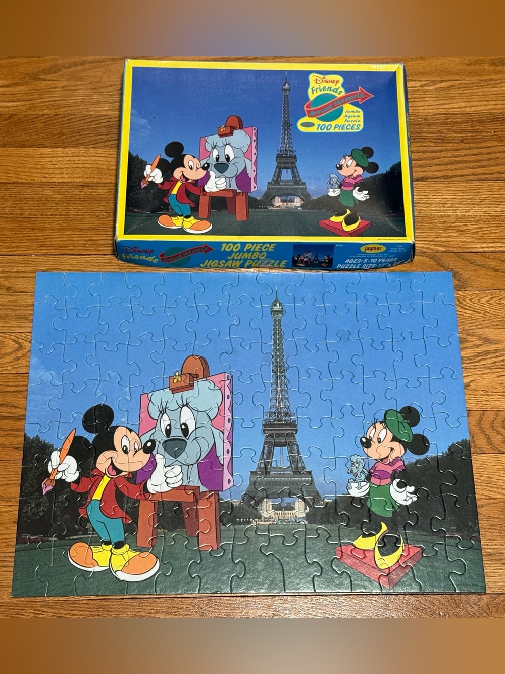 Vintage Disney ‘Friends Around the World: Paris’ (100) Piece Jumbo Jigsaw Puzzle